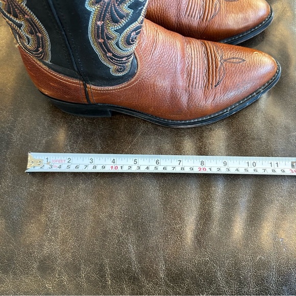 Men’s cowboy boots black and cognac size 8.5 EE (Extra Wide) - Picture 9 of 12